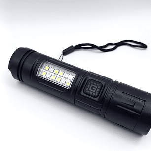 Linterna LED TASBEL TB-011 USB Recargable  Luz Lateral, Láser SOS y Base Magnética