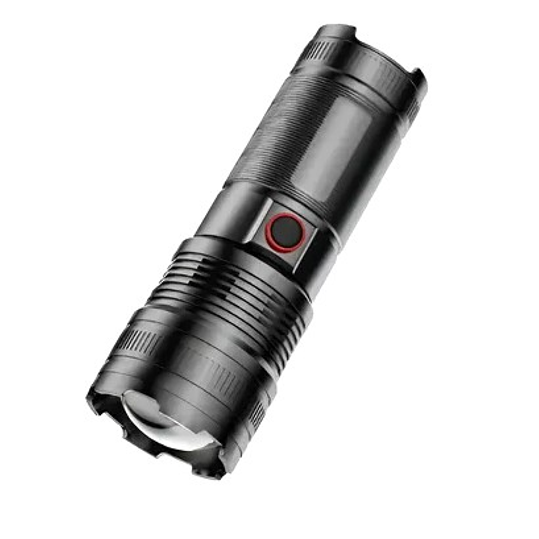 Linterna Recargable D-240215 USB  Aleación de Aluminio, Zoom y Power Bank 1