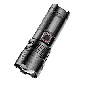 Linterna Recargable D-240215 USB  Aleación de Aluminio, Zoom y Power Bank