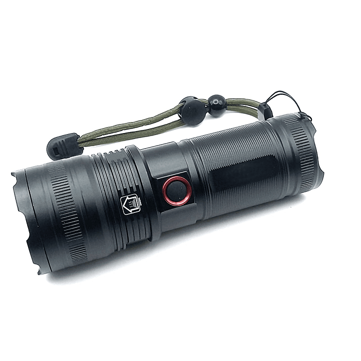 Linterna Recargable D-240215 USB  Aleación de Aluminio, Zoom y Power Bank 2