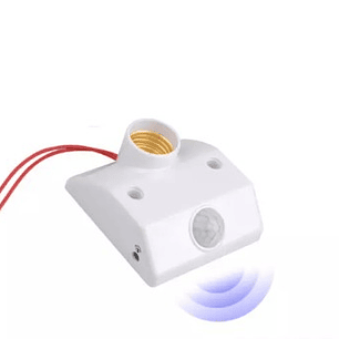 Portalámparas con Sensor de Movimiento Radar / Base para ampolleta E27 LED,  Encendido Automático y Material Ignífugo