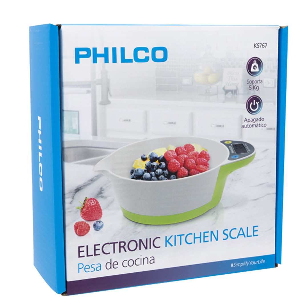 Balanza de Cocina Digital PHILCO KS767 | Precisión 1g |  Bowl Integrado y Apagado Automático 5