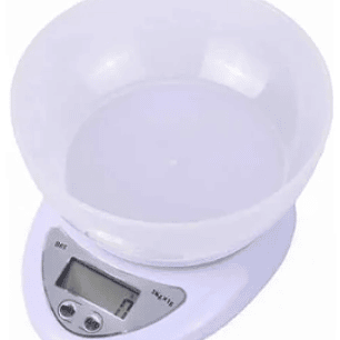 Balanza Digital de Cocina WH-B05 | Bowl Desmontable, 5kg x 1g y Función Tara