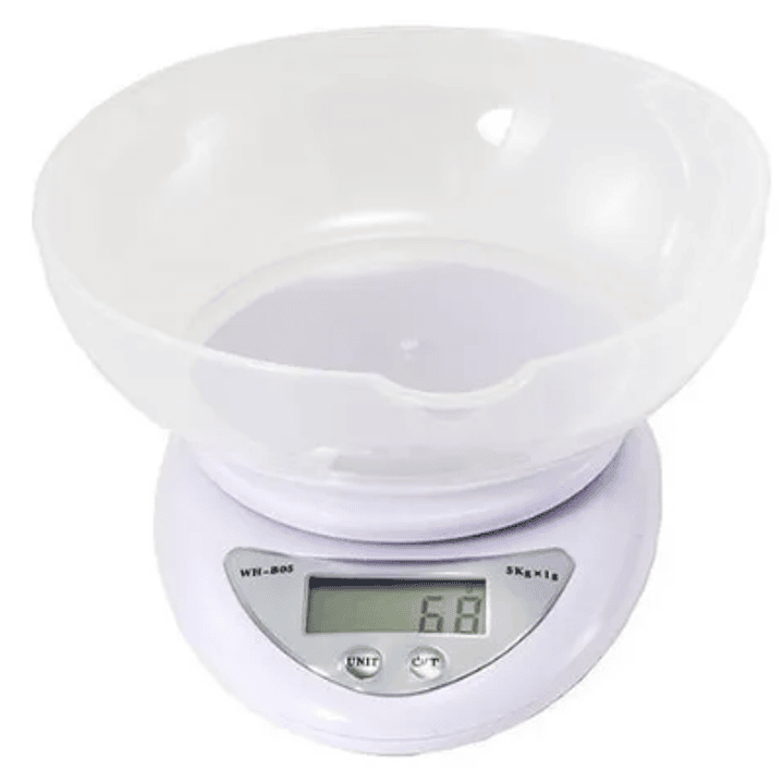 Balanza Digital de Cocina WH-B05 | Bowl Desmontable, 5kg x 1g y Función Tara 1