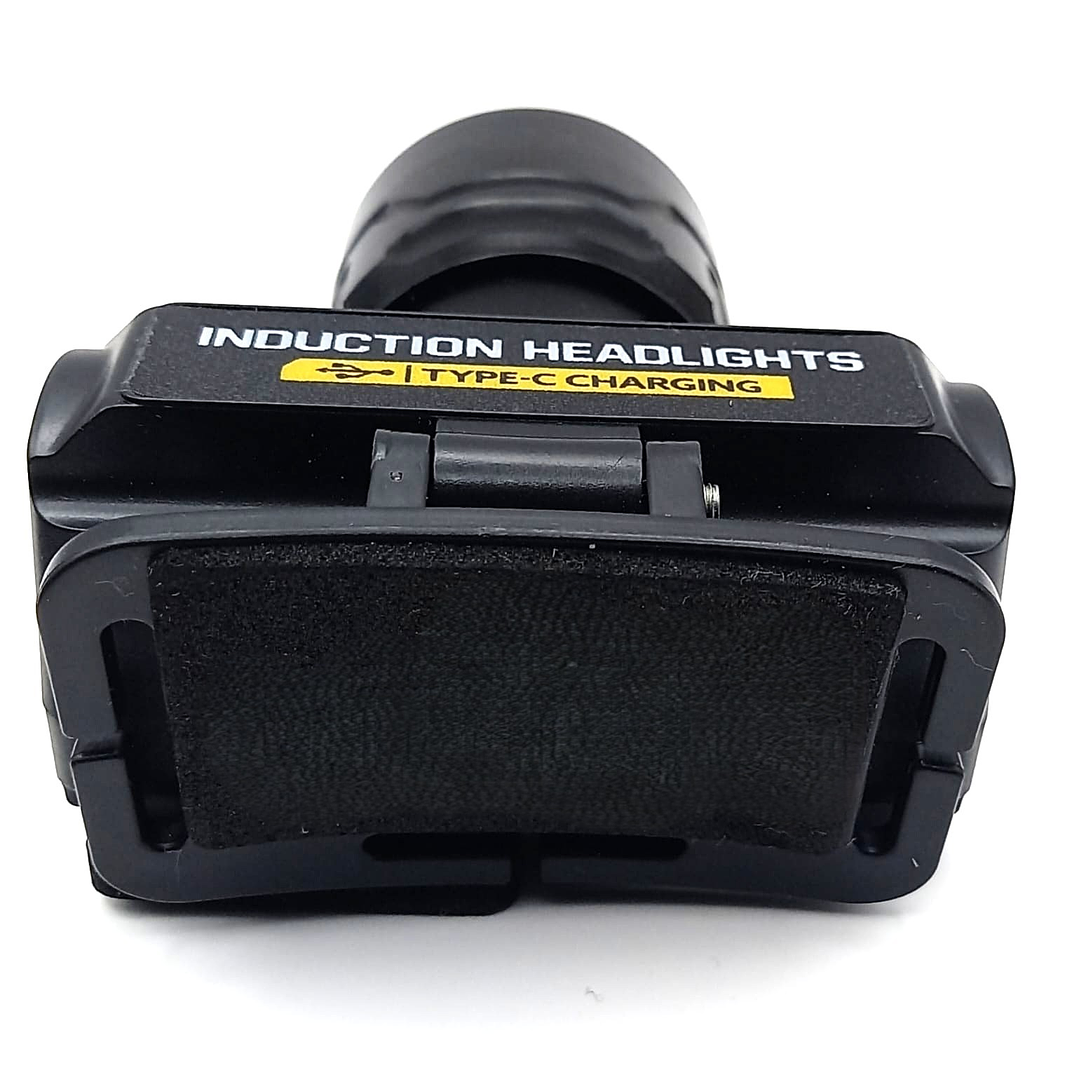 Linterna Frontal LED con Sensor de Inducción  |  Recargable Tipo-C, Zoom y Alta Potencia 7