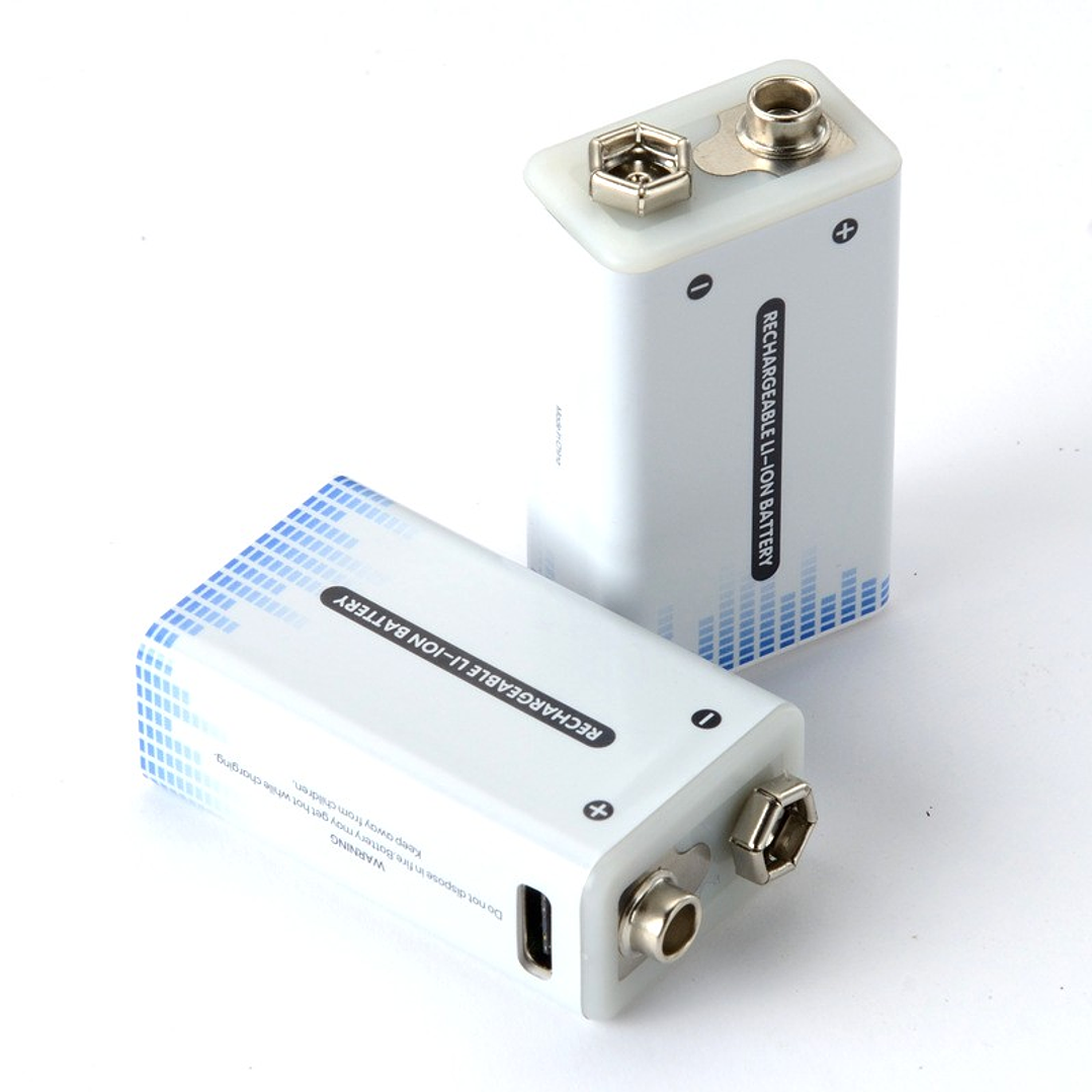 Batería Recargable 9V  |  Recargable por USB  |  Litio 1000mAh  |  Ecológica y Reutilizable para Electrónica 3