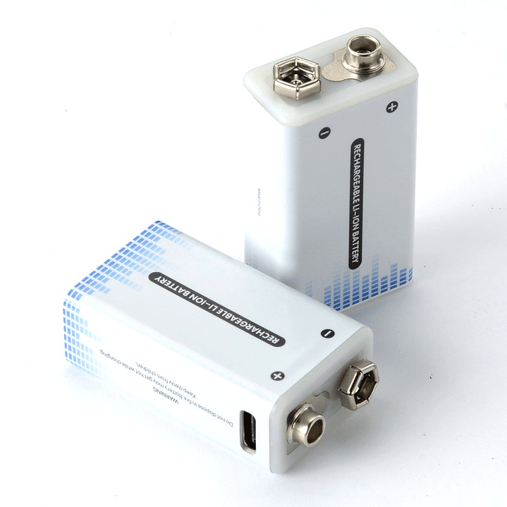 Batería Recargable 9V  |  Recargable por USB  |  Litio 1000mAh  |  Ecológica y Reutilizable para Electrónica 3