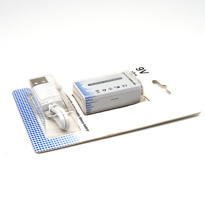 Batería Recargable 9V  |  Recargable por USB  |  Litio 1000mAh  |  Ecológica y Reutilizable para Electrónica 5