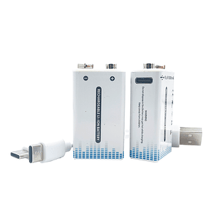 Batería Recargable 9V  |  Recargable por USB  |  Litio 1000mAh  |  Ecológica y Reutilizable para Electrónica