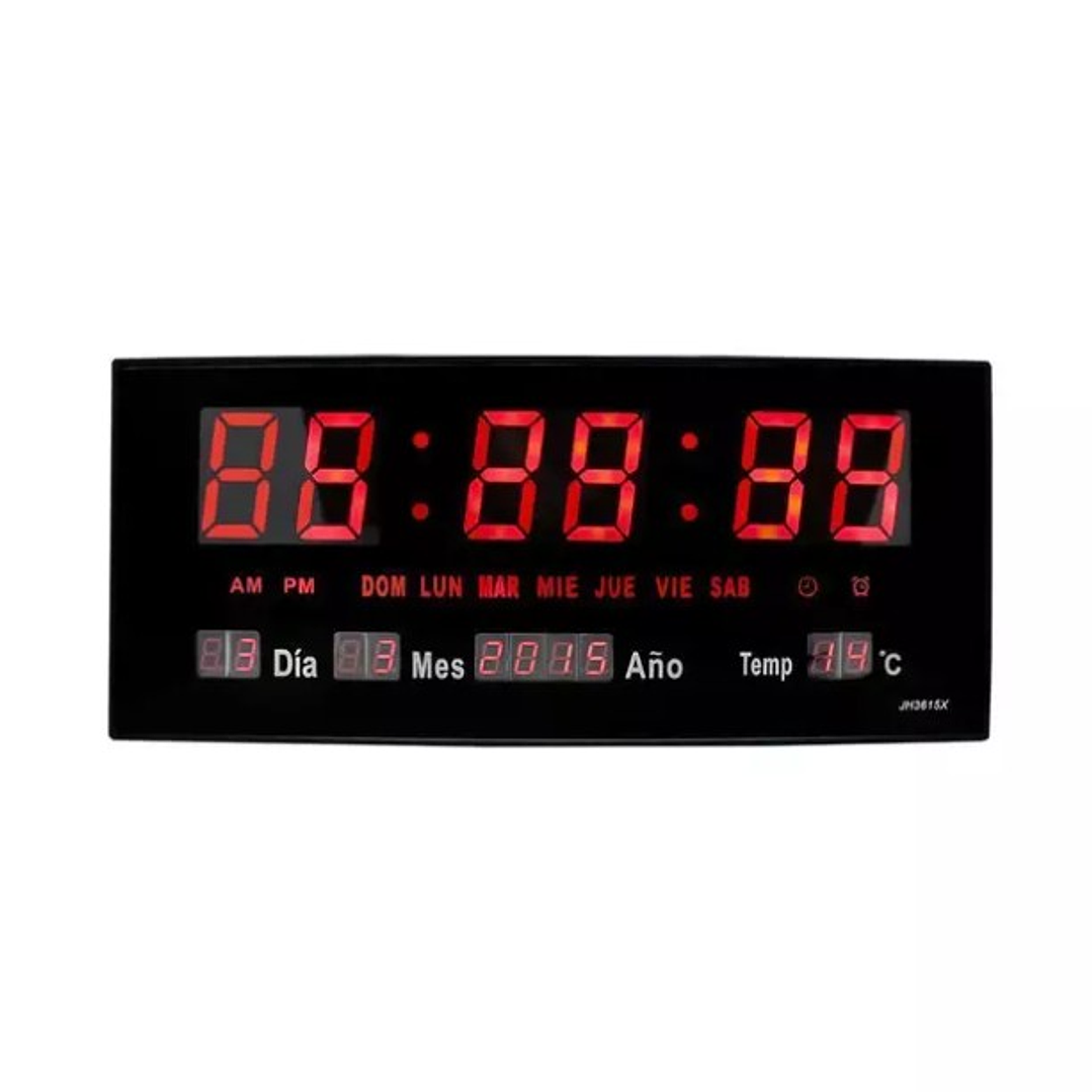 Reloj Digital de Pared LED  | Calendario, Temperatura, Alarma y Día en Español 3