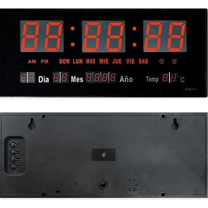 Reloj Digital de Pared LED  | Calendario, Temperatura, Alarma y Día en Español 4