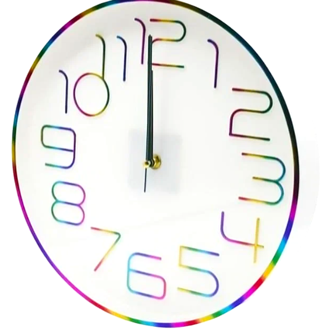 Reloj de Pared Decorativo Multicolor | Diseño Moderno y Números Artísticos 1