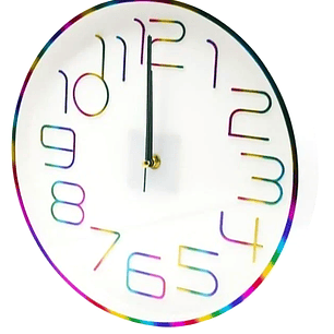 Reloj de Pared Decorativo Multicolor | Diseño Moderno y Números Artísticos