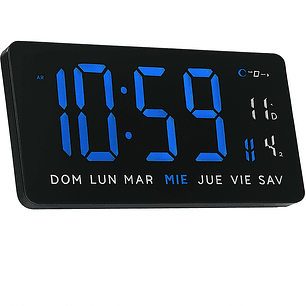 Reloj Digital LED de Pared  |  Calendario, Temperatura y Alarma Multifunción