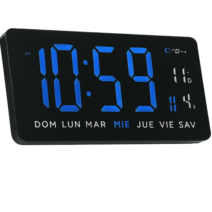 Reloj Digital LED de Pared  |  Calendario, Temperatura y Alarma Multifunción 2