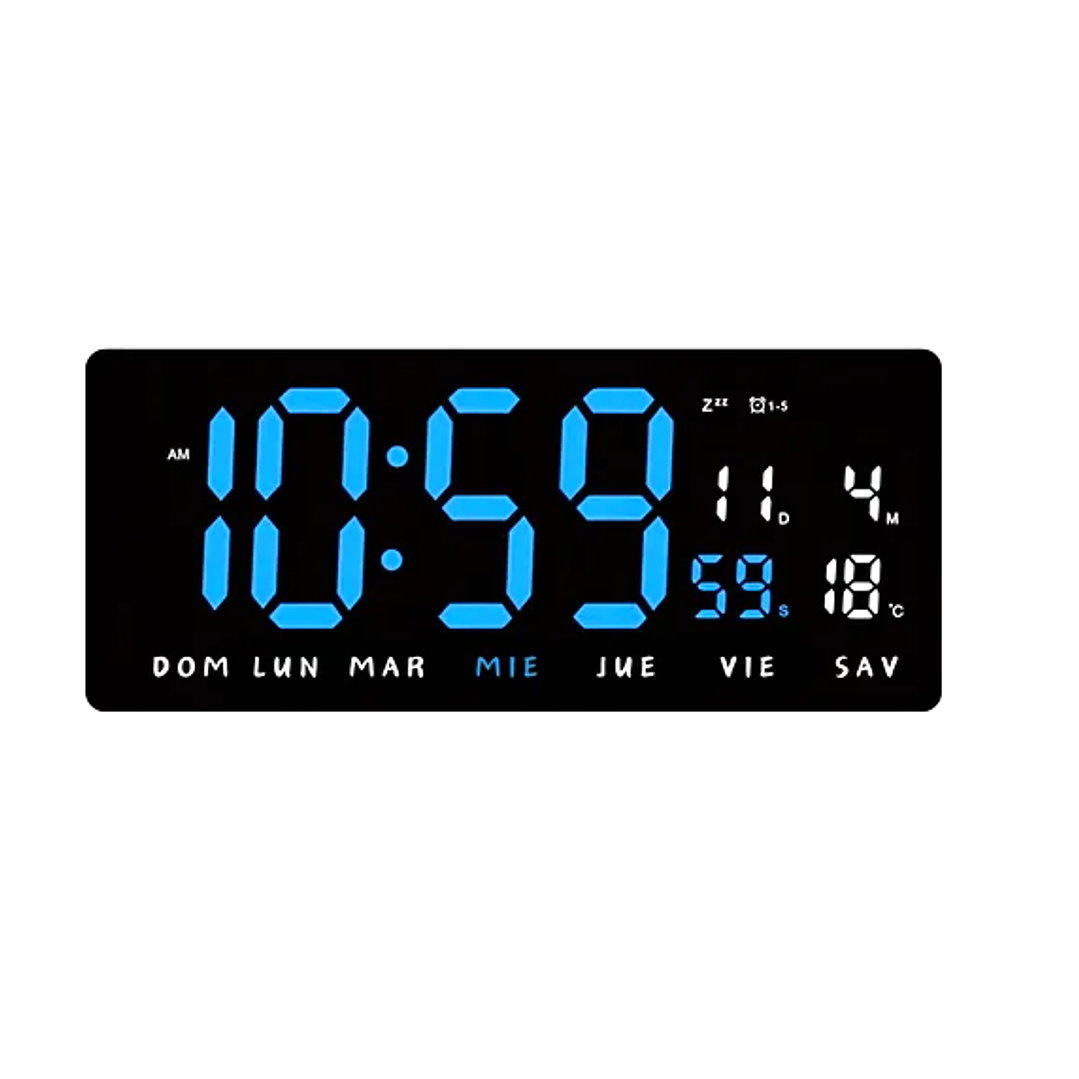 Reloj Digital LED de Pared  |  Calendario, Temperatura y Alarma Multifunción 1