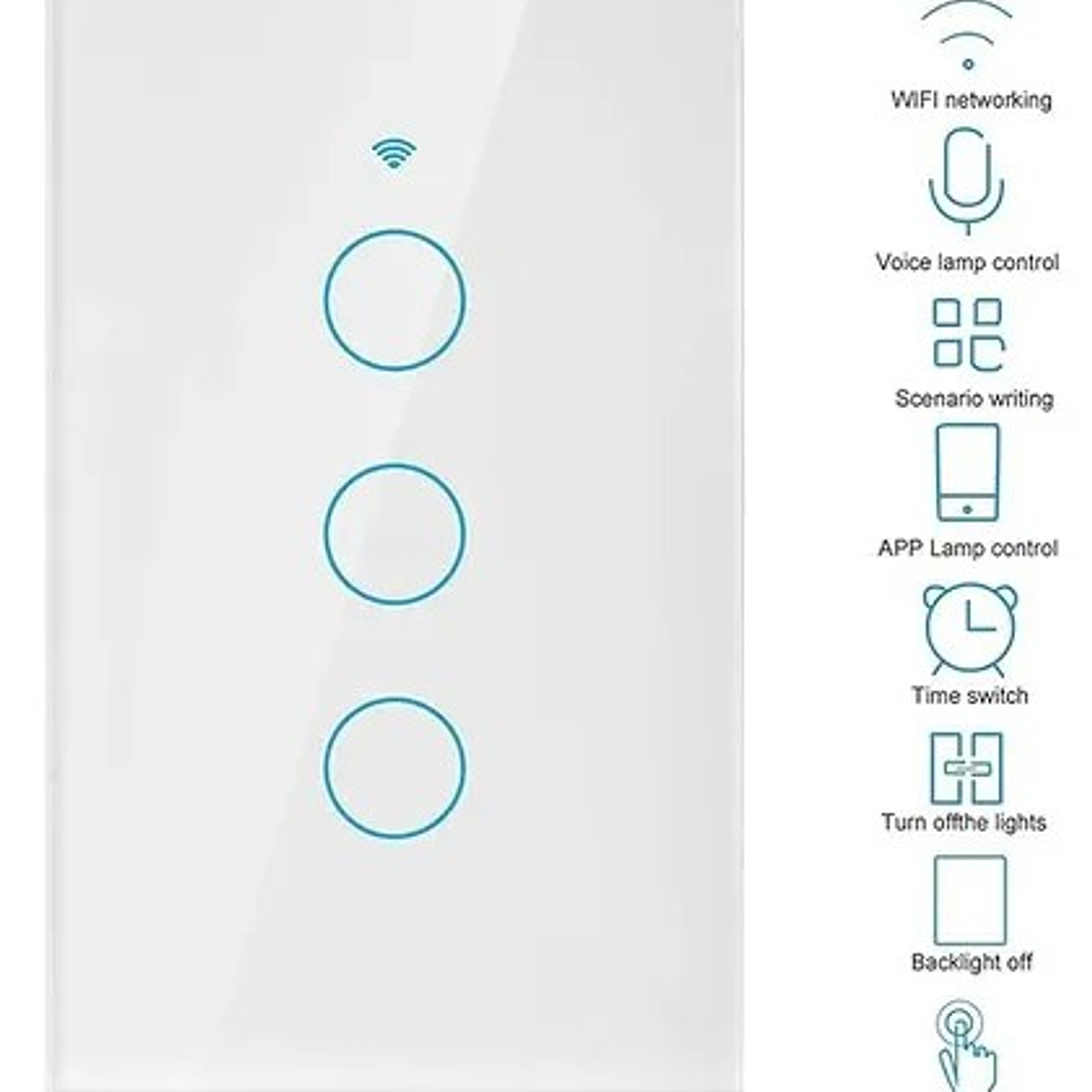 Interruptor Inteligente WiFi Touch  | Control Remoto, Diseño Moderno y Domótica 3