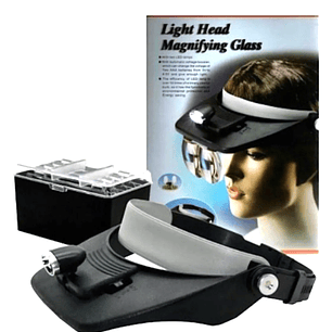 Lupa de Cabeza con Luz LED y 4 Lentes Intercambiables – Precisión Profesional
