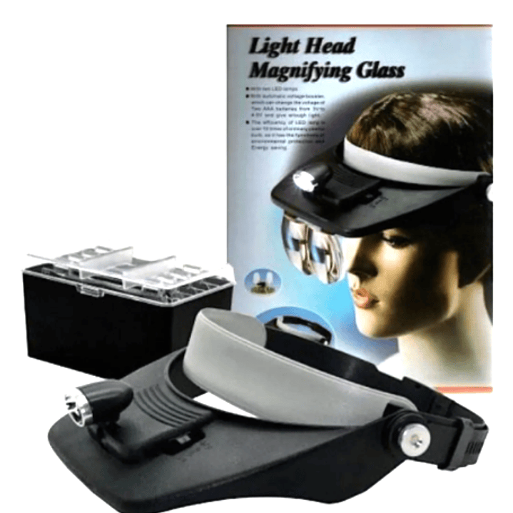 Lupa de Cabeza con Luz LED y 4 Lentes Intercambiables – Precisión Profesional 1