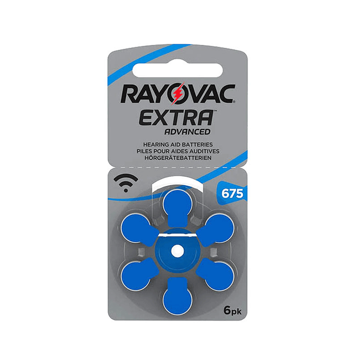 Pilas para Audífonos Rayovac Extra Advanced 675 | Alto Rendimiento | Pack 6 Unidades 1