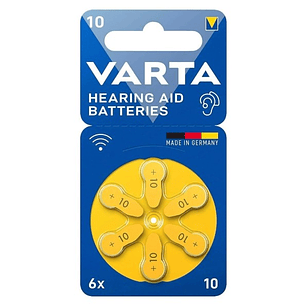 Pilas para Audífonos VARTA 10 | Precisión Alemana | Pack 6 Unidades