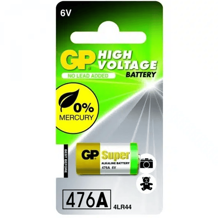 Pila GP Super Alkalina 476A / 4LR44 6V | Alta Potencia y Libre de Mercurio 1