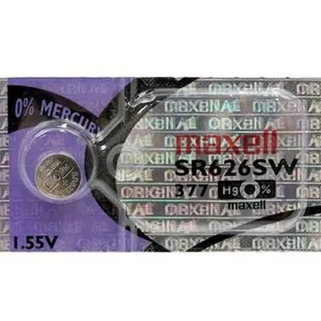 Pila Maxell SR626SW / 377 1.55V | Precisión para Relojes y Dispositivos Compactos 1