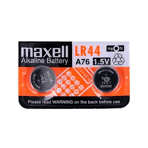 Pila Maxell LR44 / A76 Alcalina 1.5V | Energía Compacta para Dispositivos Electrónicos