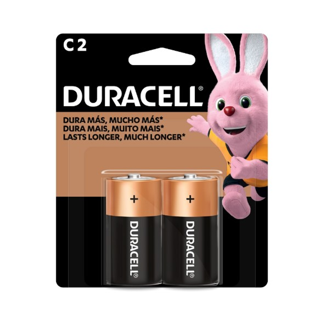 Pila Duracell C2 Alcalina 1.5V (Pack x 2 unidades) | Potencia Extendida para Equipos de Alto Consumo 1