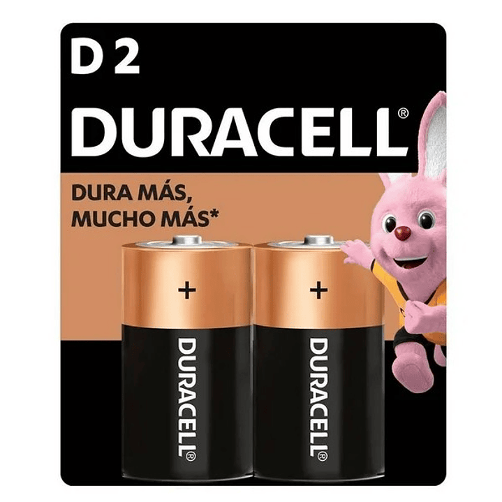 Pila Duracell D2 Alcalina 1.5V (Pack x 2 unidades) | Potencia Extrema para Equipos de Alto Consumo 1