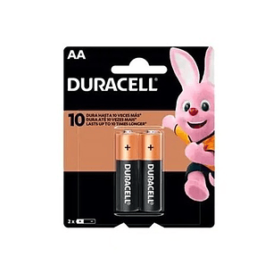 Pila Duracell AA Alcalina 1.5V (Pack x 2 unidades) | Hasta 10 Veces Más Duración