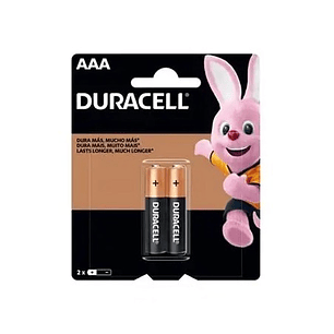Pila Duracell AAA Alcalina 1.5V (Pack x 2 unidades) | Energía Compacta y Duradera