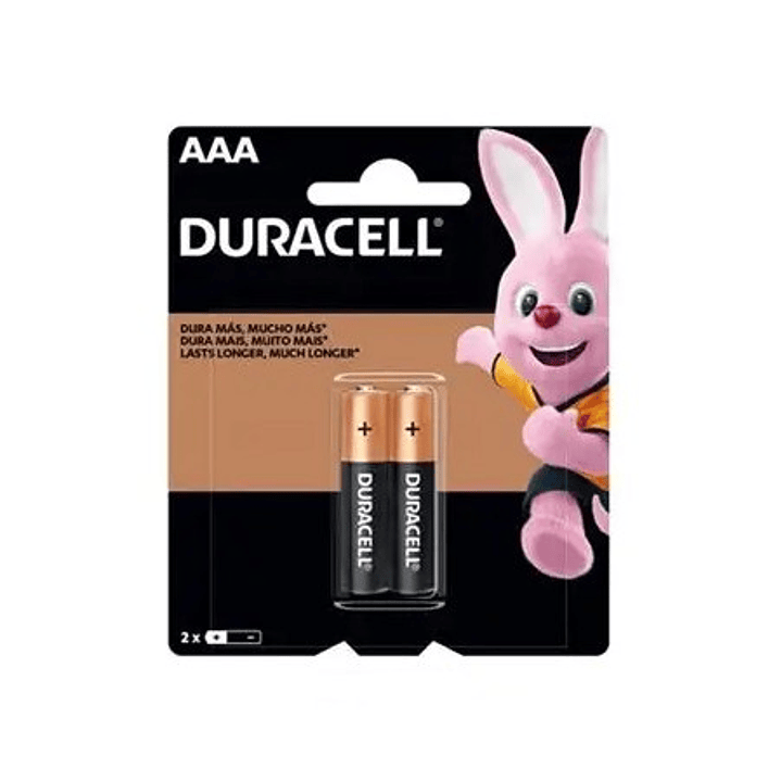 Pila Duracell AAA Alcalina 1.5V (Pack x 2 unidades) | Energía Compacta y Duradera 1