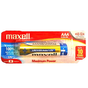 Pila Maxell AAA Alcalina LR03(GD) 1.5V (Tira de 5 unidades) | Energía Compacta con Tecnología Japonesa