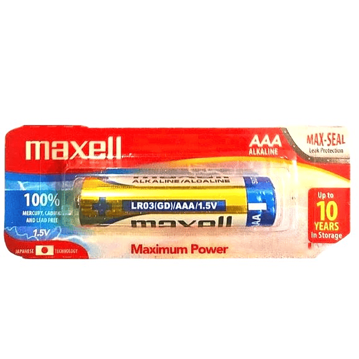 Pila Maxell AAA Alcalina LR03(GD) 1.5V (Tira de 5 unidades) | Energía Compacta con Tecnología Japonesa 1