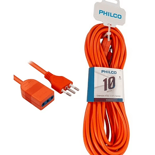 Extensión Eléctrica PHILCO 10 Metros Naranja | Conexión Segura y Alcance Extra