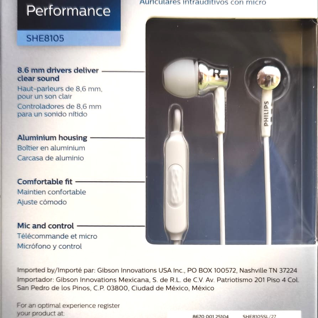 Audífonos In-Ear PHILIPS SHE8105 | Micrófono + Sonido Natural | Diseño Cómodo 5