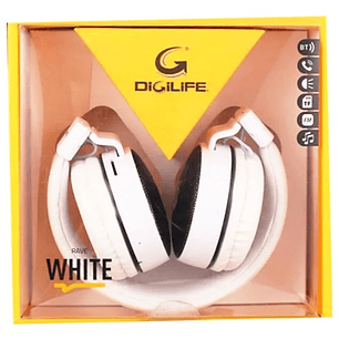 Audífonos DIGILIFE RAVE WHITE | Bluetooth + LED + FM + MicroSD