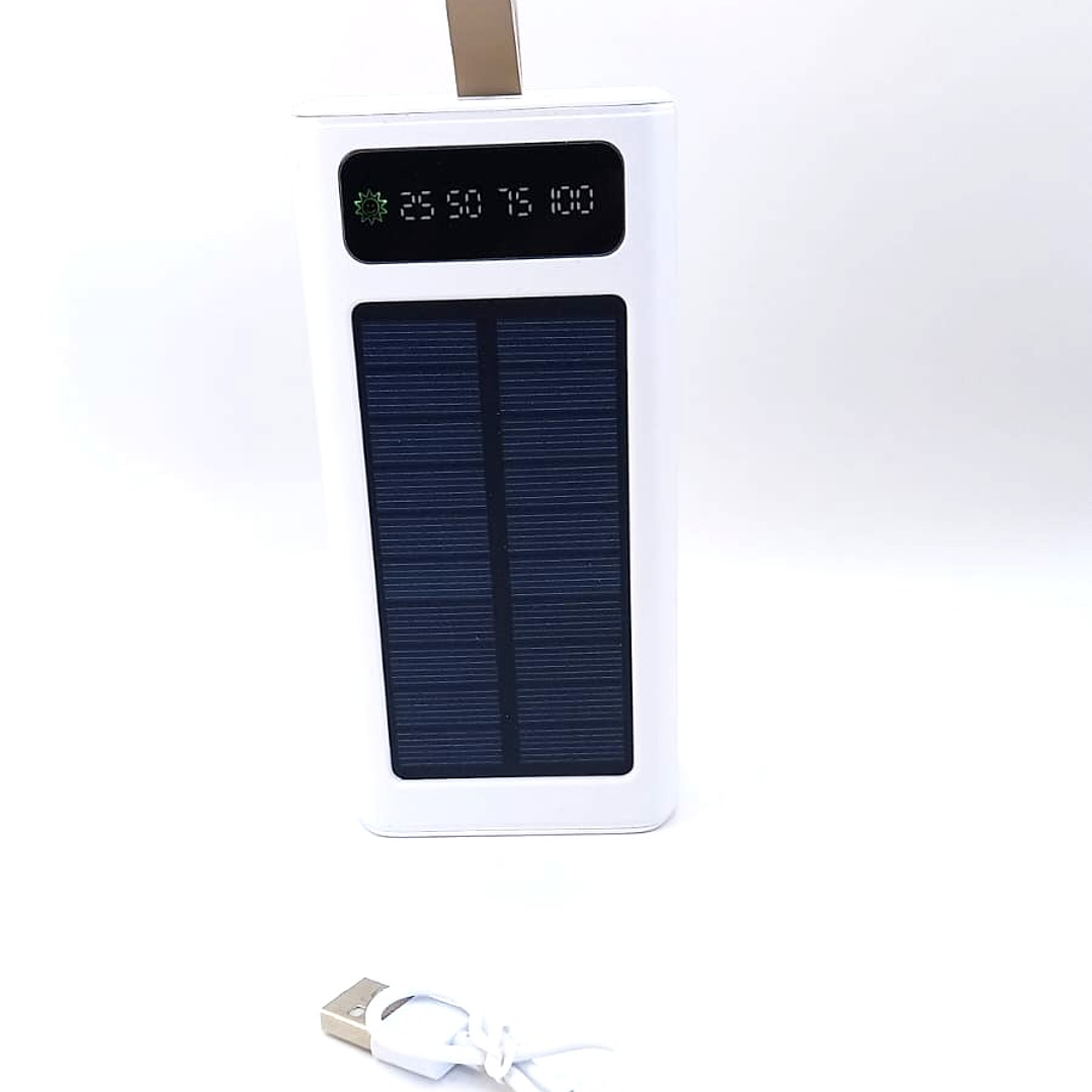 Power Bank Solar 20000mAh | USB + Pantalla LED + Carga Solar 4