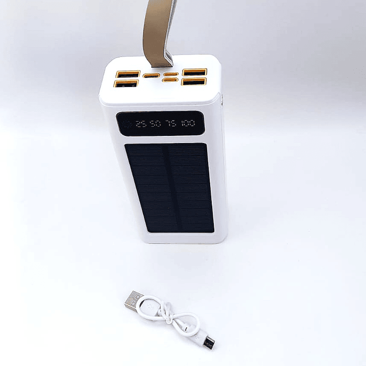 Power Bank Solar 20000mAh | USB + Pantalla LED + Carga Solar 7