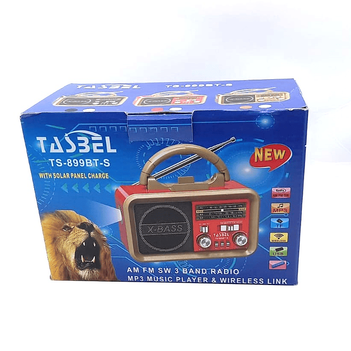 Radio Solar TASSEL TS-899BT-S | AM/FM/SW + USB + Bluetooth + Recargable 9