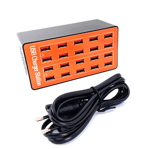 Cargador USB Inteligente 20 Puertos | Modelo A5 | Carga Rápida + Protección Total