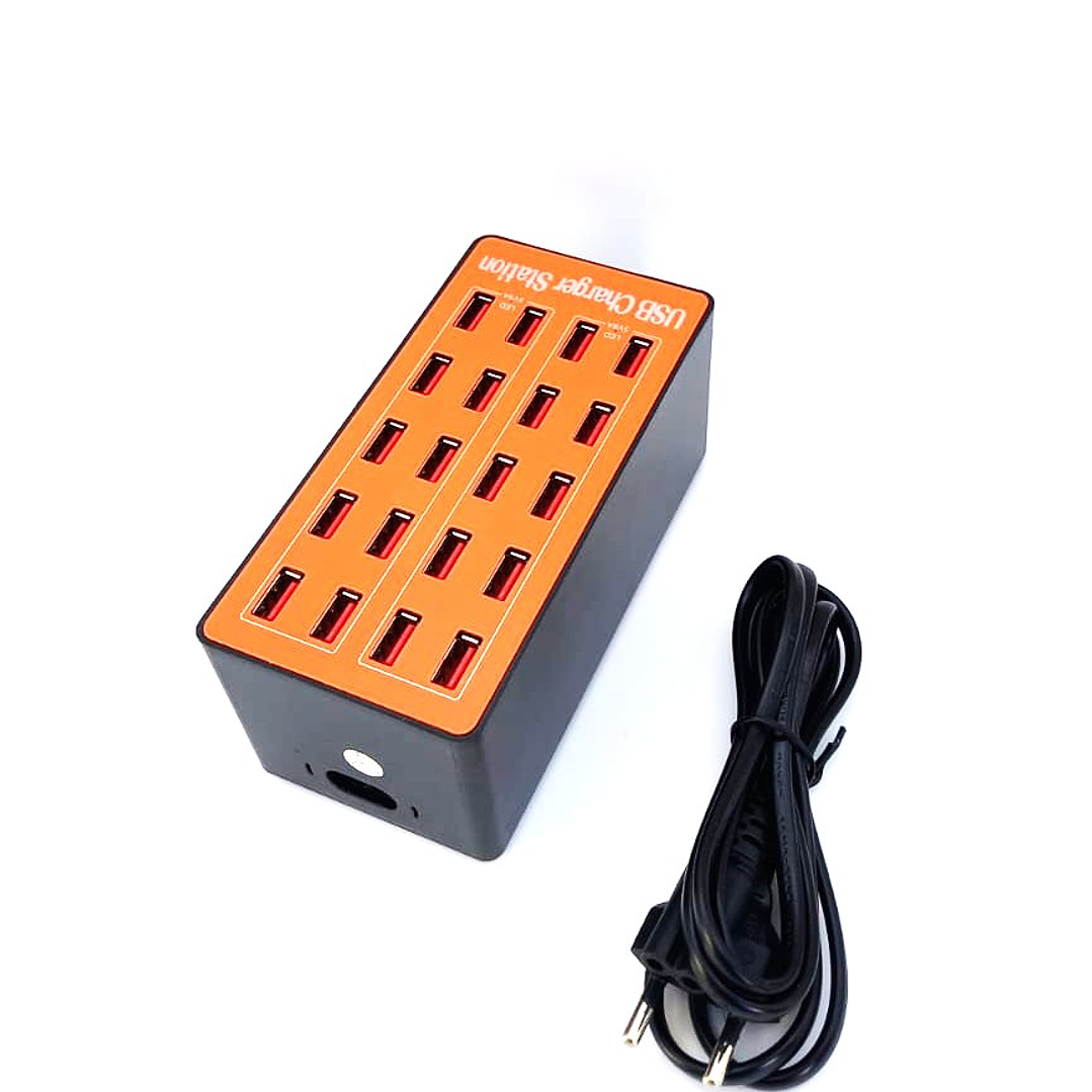 Cargador USB Inteligente 20 Puertos | Modelo A5 | Carga Rápida + Protección Total 5