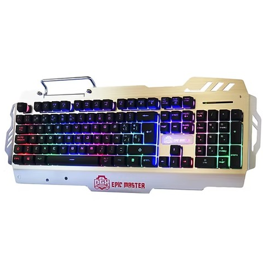 Teclado Gamer DGX EPIC MASTER | RGB + Metálico + Ergonómico 1