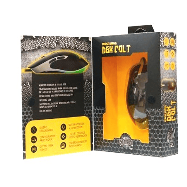 Mouse Gamer DGX COLT | LED 7 Colores + DPI Ajustable + Diseño Ergonómico 4