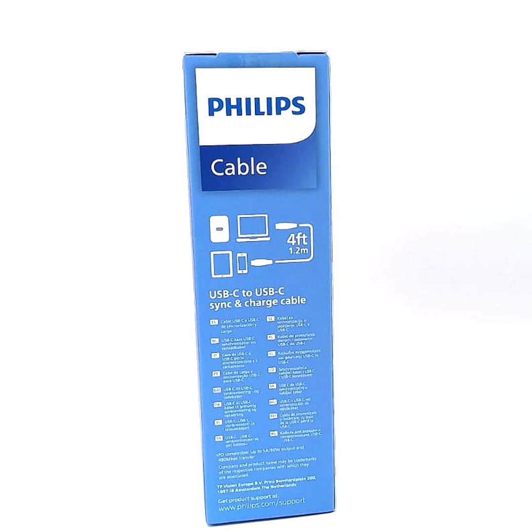 Cable Philips USB-C a USB-A 1.2m | Carga y Sincronización Rápida 60W 5