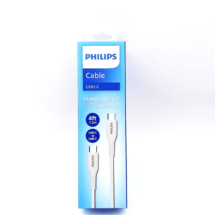 Cable Philips USB-C a USB-A 1.2m | Carga y Sincronización Rápida 60W 3