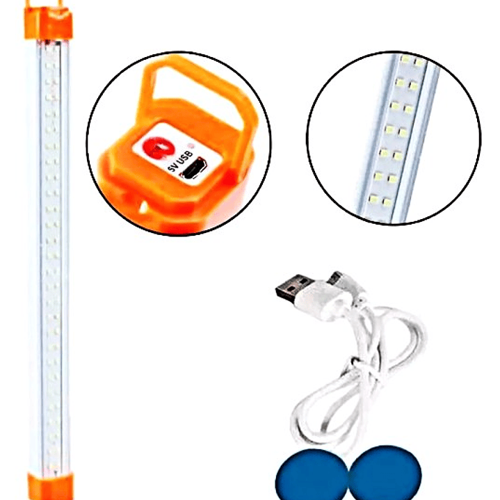 Lámpara Tubo LED Recargable USB | Luz Blanca Portátil con Base Magnética 2