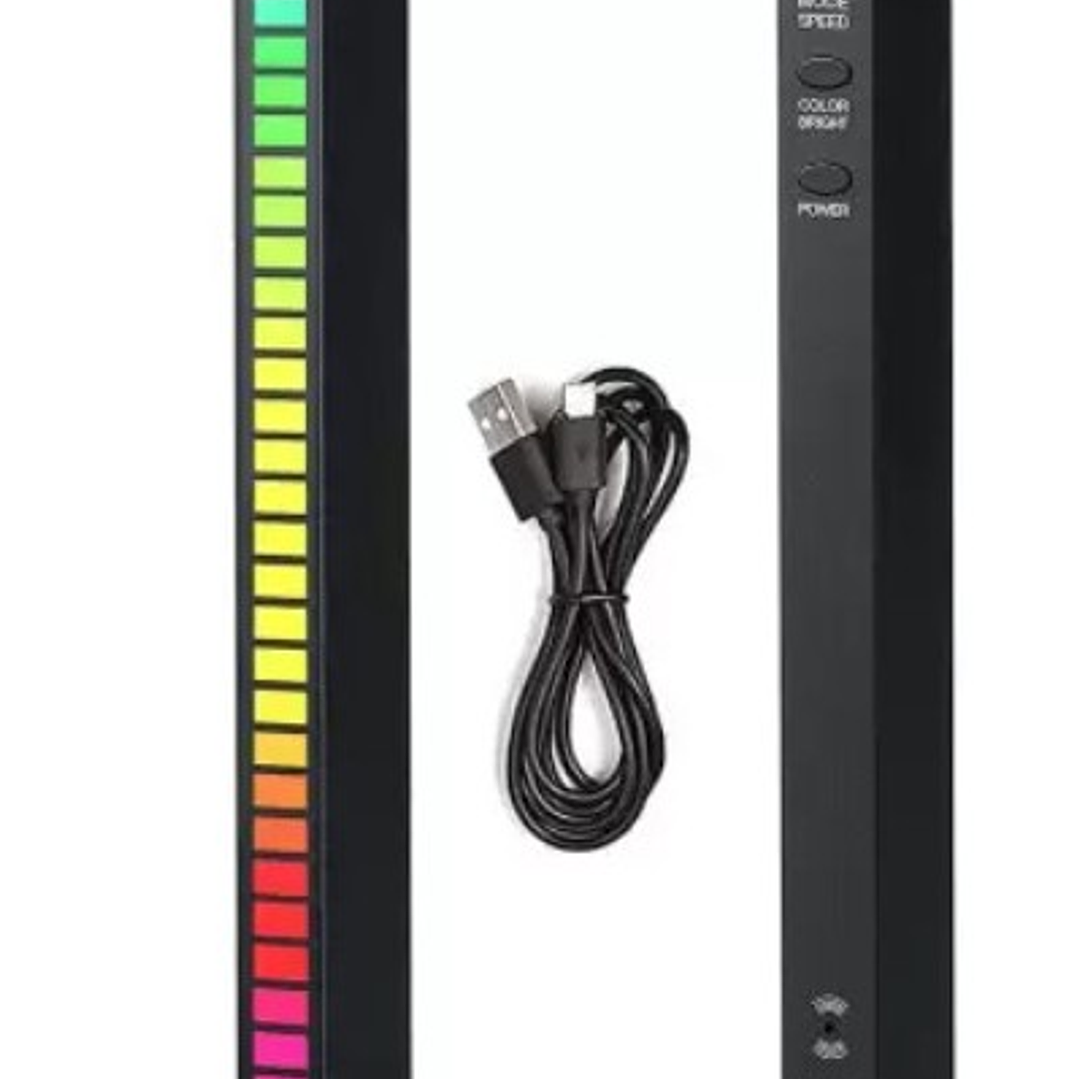 Barra de Luz LED Vertical | Visualizador de Audio RGB + USB 12