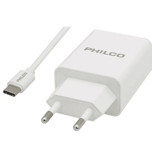 Cargador PHILCO 20W PD QC621 | USB-C + Cable Incluido + Carga Rápida